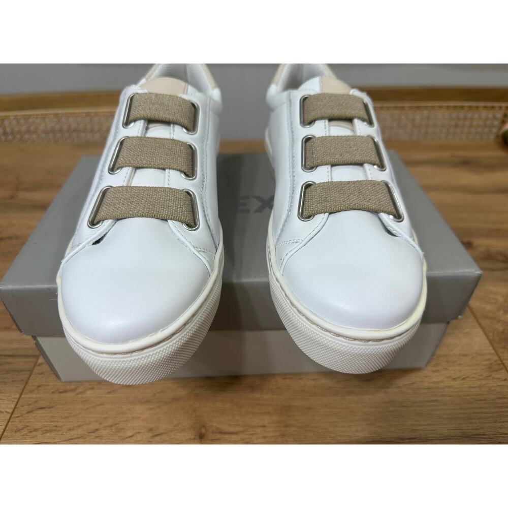 Flexx Sneak Easy Sneaker Kino Leather White Beige Size 7.5 NIB Slip On Style - Picture 8 of 15